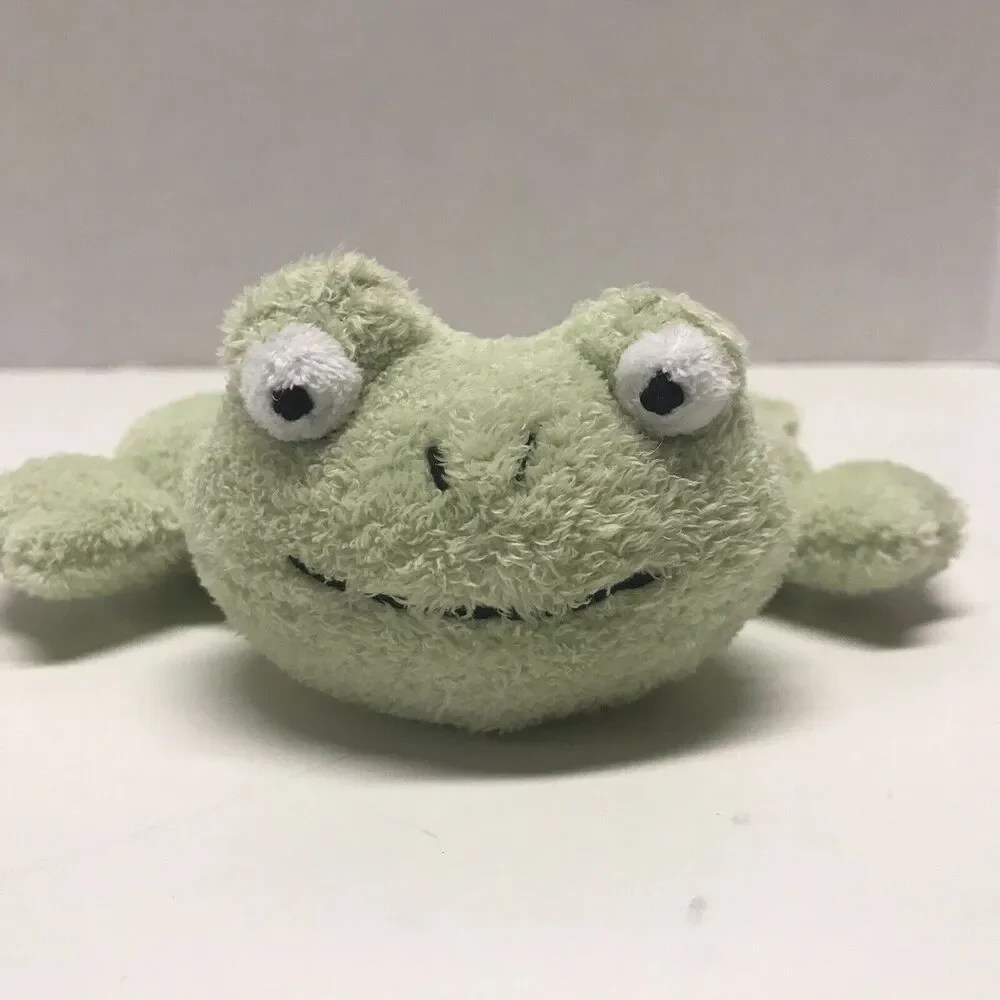 Pottery Barn Kid Green Frog Plush Baby TeethIng Ring Toy Stuffed Crinkle Sound